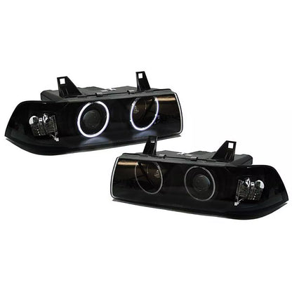 🔥Black CCFL Angel Eyes Headlights for BMW 3 SERIES E36 Coupe Convertible🔥