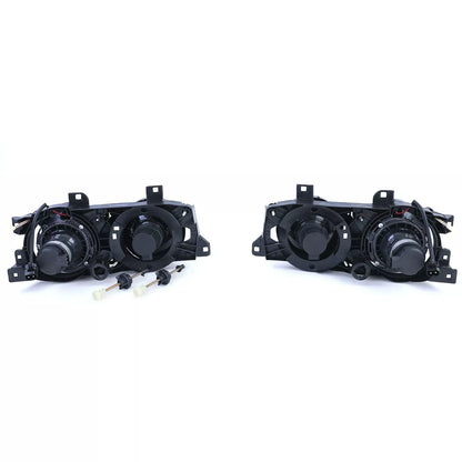 🔥Black Headlight Pair Suitable for BMW 5 Series E34 88-95 7 Series E32 🔥