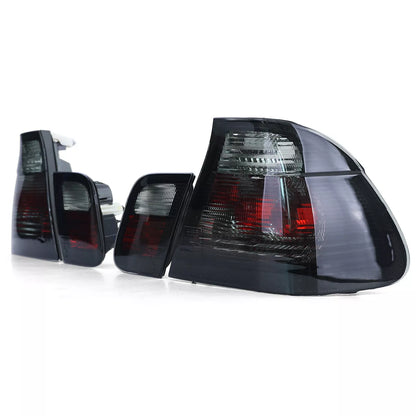 🔥 Fanali posteriori con vetro trasparente fumé nero adatti per BMWE46 98-01🔥