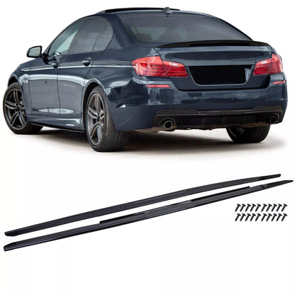 🔥 Minigonne laterali attaccate nere lucide per BMW Serie 5 F10 F11 2010-2017🔥