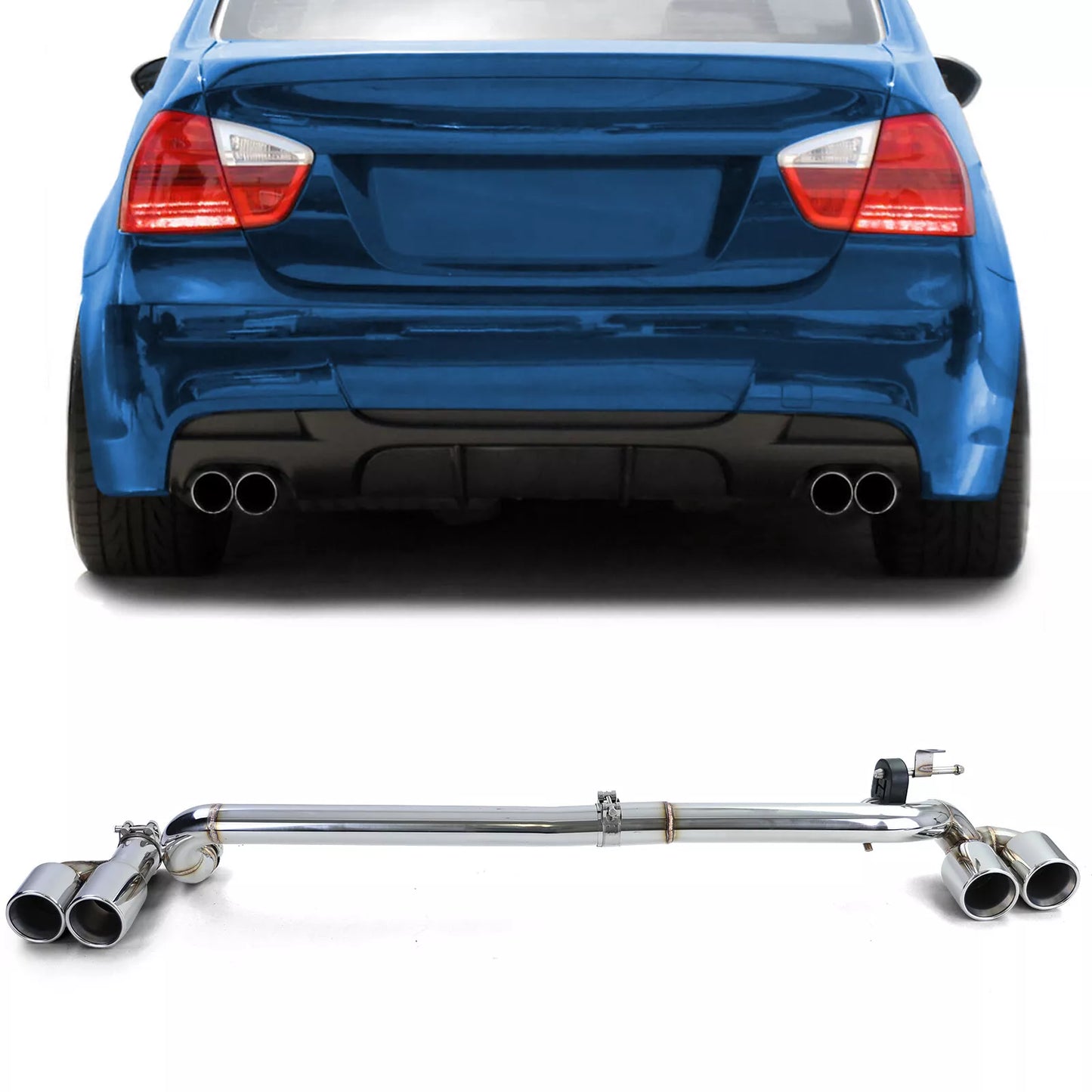 🔥Kit conversione tubo di scarico duplex a 4 tubi per BMWE90 E91 323 325 328 330🔥