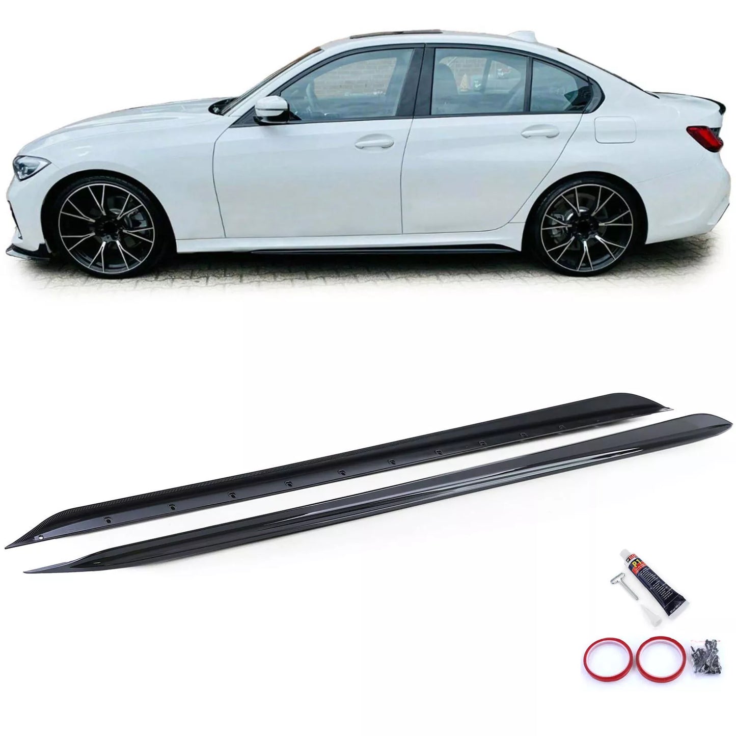 🔥Attacco minigonne laterali nere lucide adatte per serie 3 BMW G20 G21 dal 18🔥