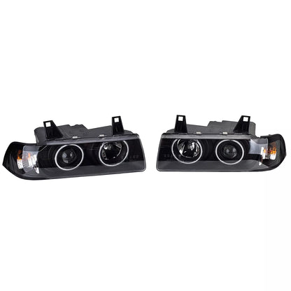 🔥Black CCFL Angel Eyes Headlights for BMW 3 SERIES E36 Coupe Convertible🔥