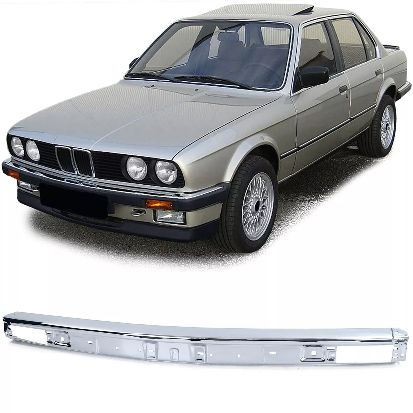 🔥Sezione centrale cromata del paraurti anteriore per BMW Serie 3 E30 82-87🔥