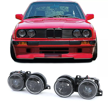🔥Coppia fari H1 H1 neri adatti per BMW Serie 3 E30 87-93🔥