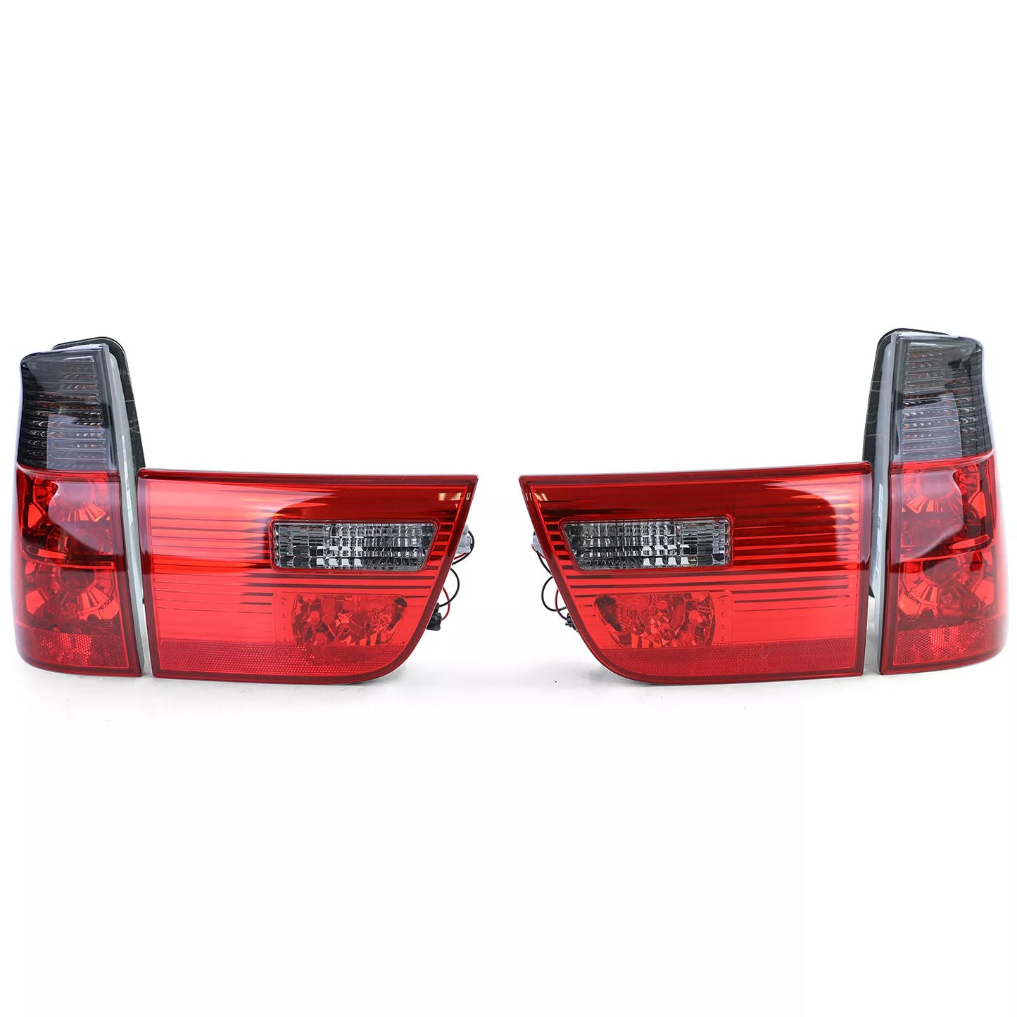 🔥Fanali posteriori in vetro trasparente rosso fumo nero adatti per BMW X5 E53🔥