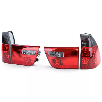🔥Fanali posteriori in vetro trasparente rosso fumo nero adatti per BMW X5 E53🔥