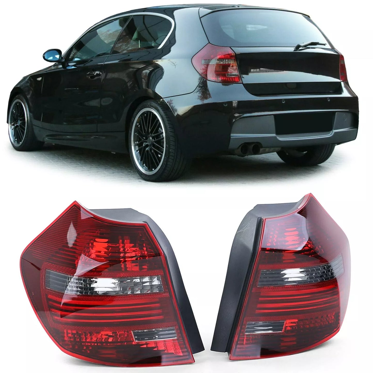 🔥 Coppia fanali posteriori a LED neri fumo adatti per BMW E81 E87 07-12🔥
