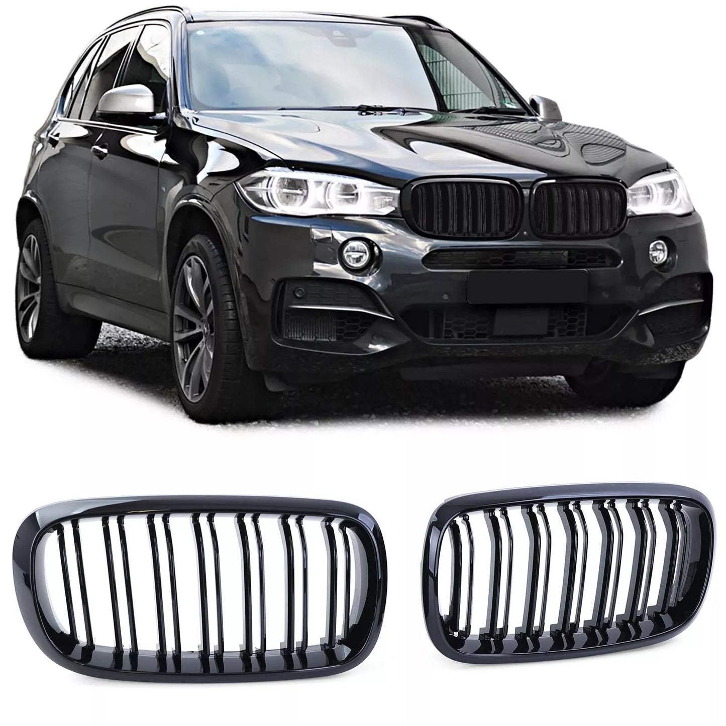 🔥Griglia della griglia del radiatore sportiva a doppia barra per BMW X5  X6 🔥