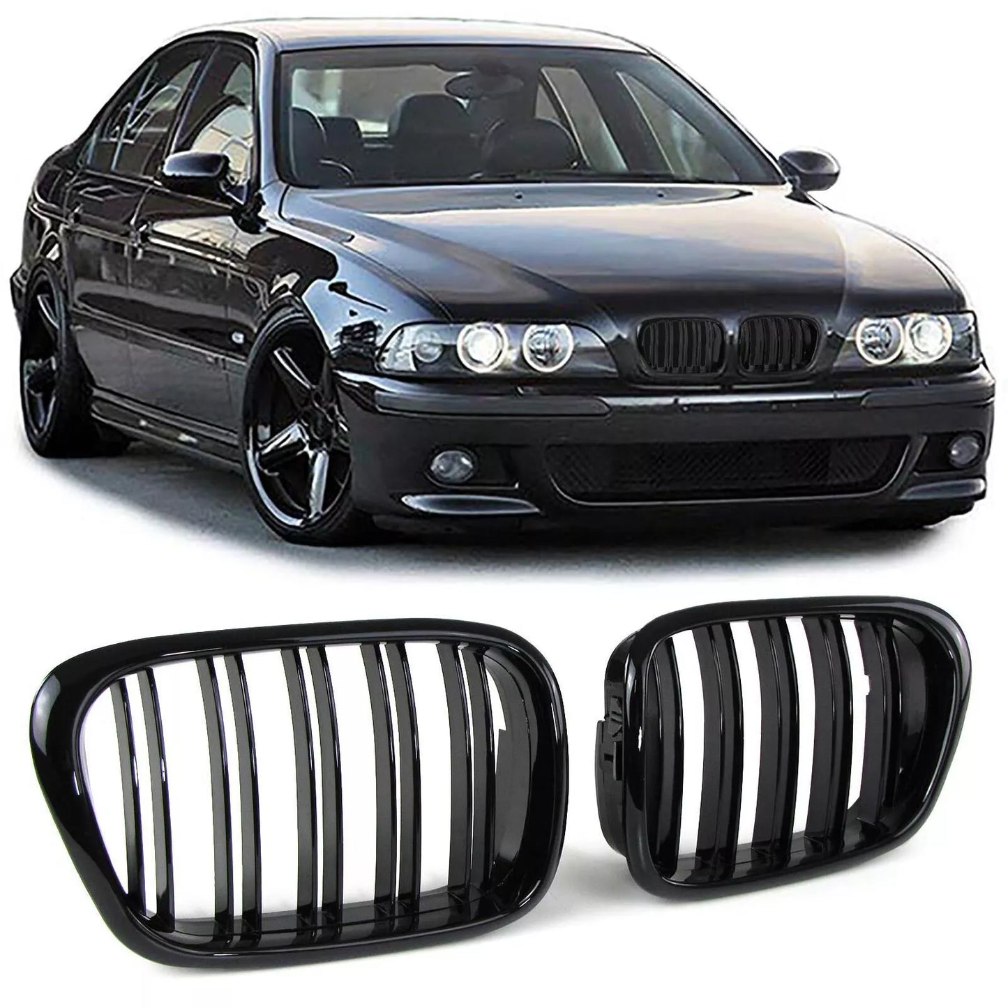 🔥Griglia griglia radiatore sportiva a doppia barra per BMW Serie 5 E39 95-03🔥