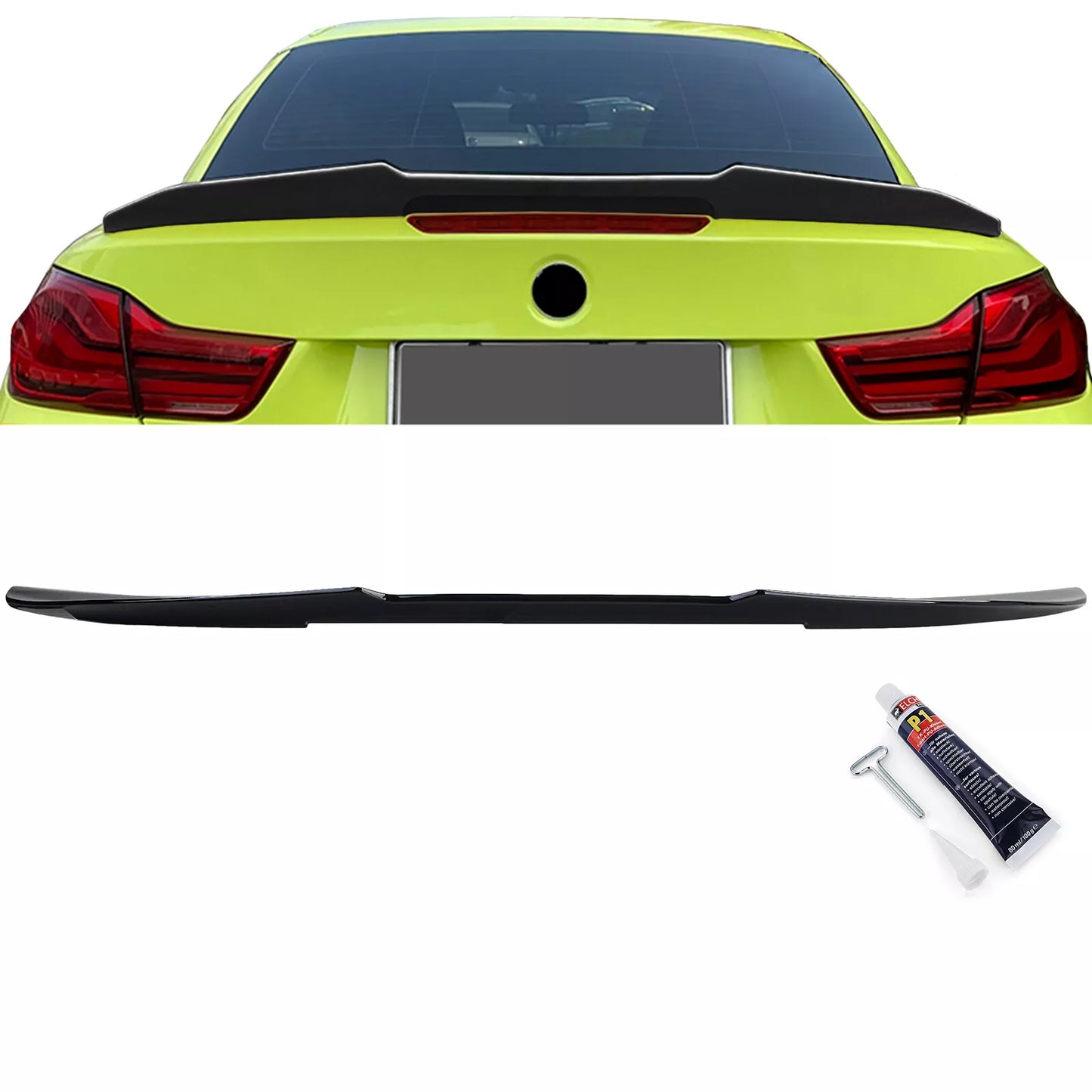 🔥Spoiler posteriore Ducktail Nero Lucido per Serie 4 BMW F33 Convertibile 13-21🔥
