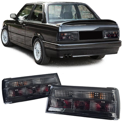 🔥Fanali posteriori in vetro trasparente fumé nero adatti per BMW Serie 3 E30 Facelift🔥