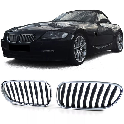 🔥Griglia del radiatore sportiva cromata nera per BMW Z4 E85 E86 02-09🔥