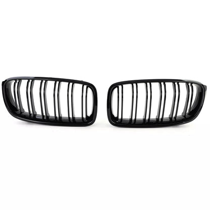 🔥Griglia radiatore sportiva doppia barra nera lucida per BMW F30 F31 11-19🔥