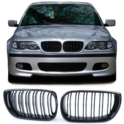 🔥Griglia griglia radiatore sportiva a doppia barra per BMW Serie 3 E46 01-05🔥