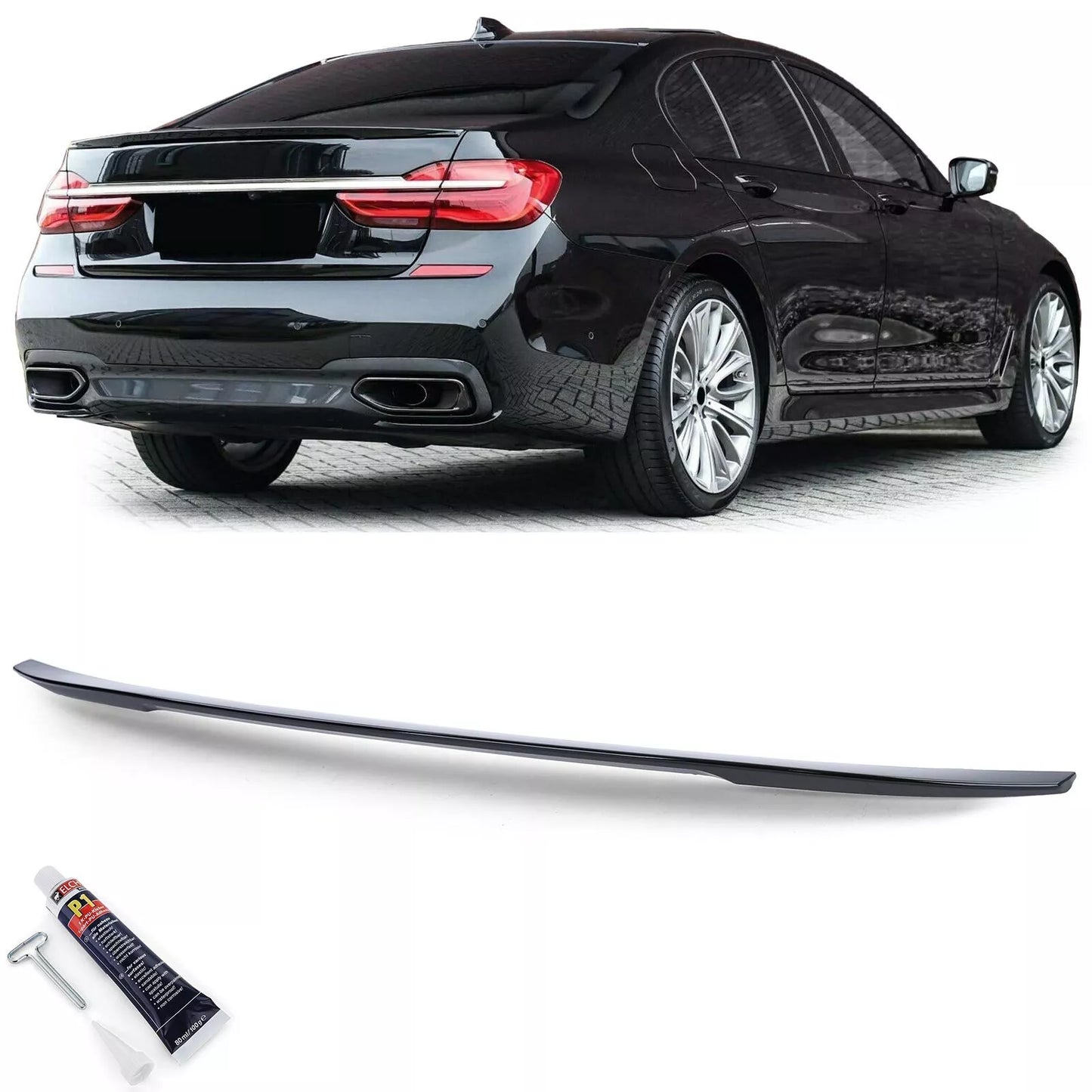 🔥Sport spoiler posteriore nero lucido con ABE per BMW Serie 7 G11 G12 14-17🔥