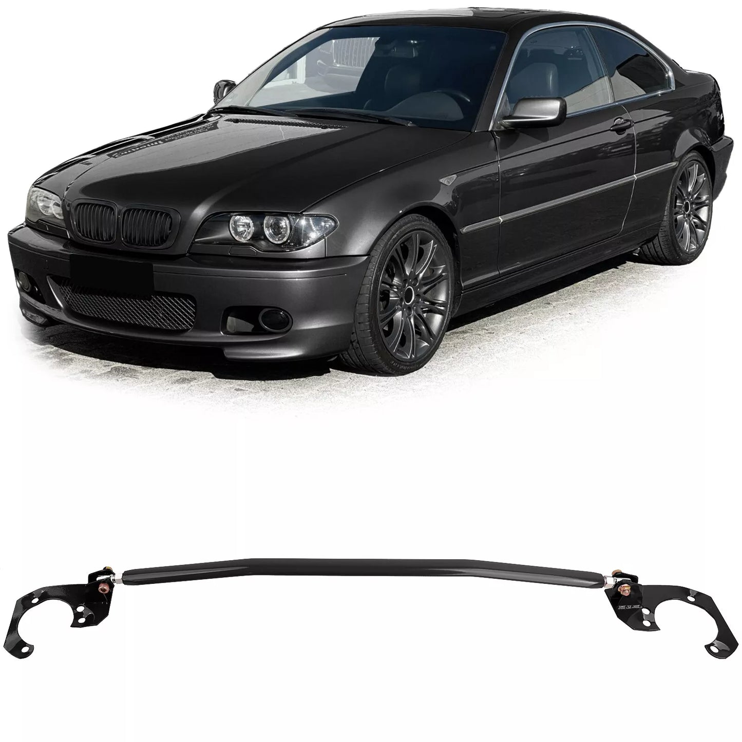 🔥Barra duomi in alluminio nera regolabile per BMW E46 6 cilindri 320i 323i 325i 328i 330i🔥