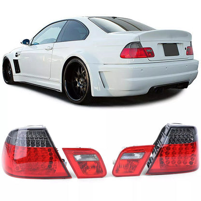 🔥 Fanali posteriori a LED rosso nero look restyling per BMW Serie 3 E46 Coupé🔥