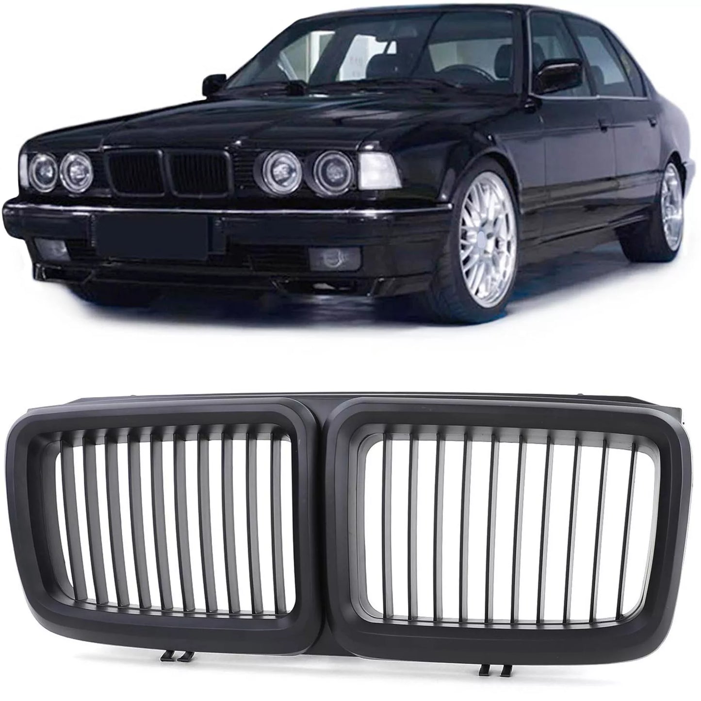 🔥Griglia del radiatore sportiva Performance Nera Opaca per BMW Serie 7 E32 86🔥
