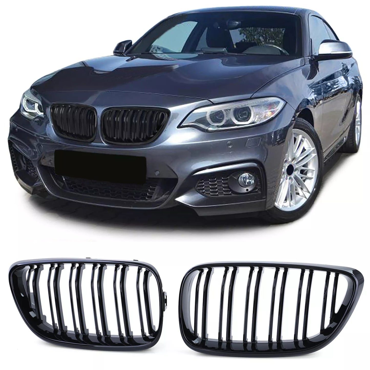 🔥Griglia della griglia del radiatore sportiva a doppia barra per BMW Serie 2🔥