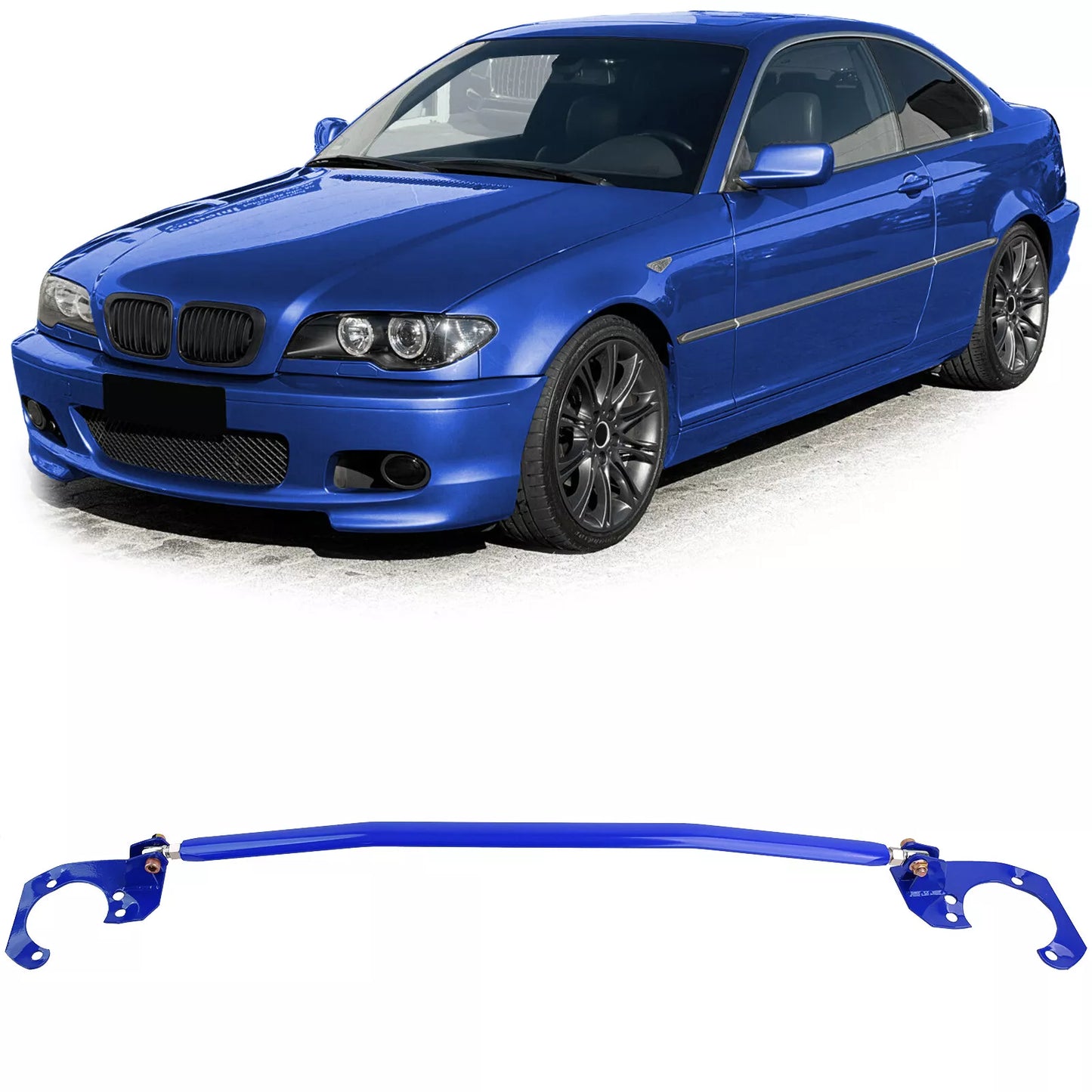 🔥Barra duomi in alluminio blu regolabile per BMW E46 6 cilindri 🔥