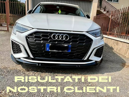 ❄️0629 SPLITTER ADATTO PER AUDI A3 8Y 2020-2024 SLINE NERO LUCIDO❄️