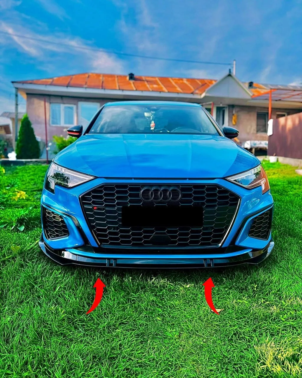 ❄️0629 SPLITTER ADATTO PER AUDI A3 8Y 2020-2024 SLINE NERO LUCIDO❄️