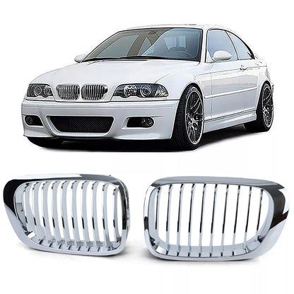 🔥Griglia del radiatore sportiva cromata per serie3 BMW E46 Coupé Cabrio 99-03🔥