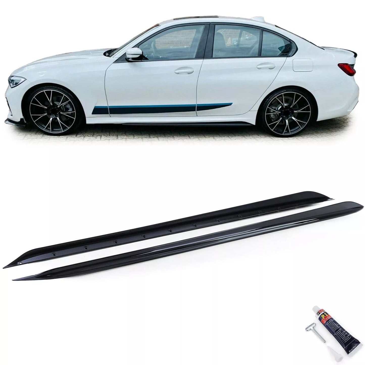 🔥 Gloss Black Front and Rear Spoiler Body Kit for BMW G20 3 Series Sedan🔥