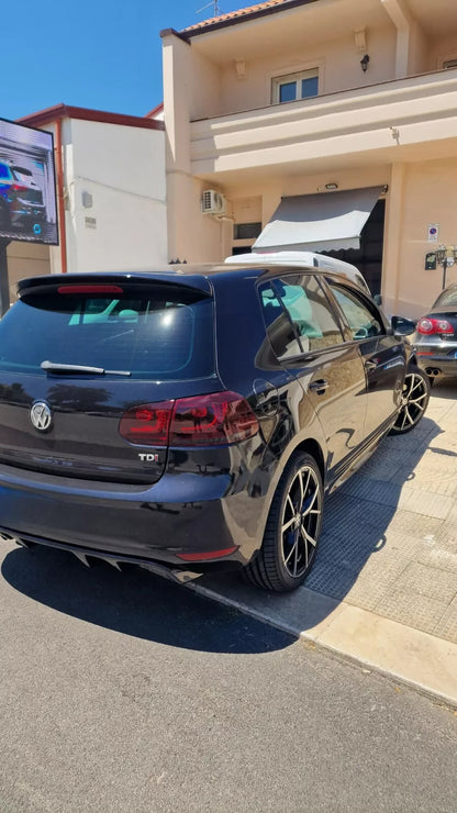 ✨0416 SPOILER SUL TETTO PER VW GOLF 6 VI 2008-2012 POSTERIORE NERO LUCIDO✨
