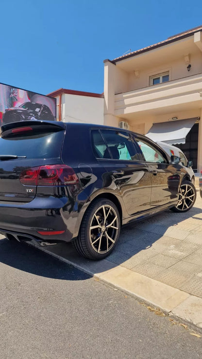 ✨0416 SPOILER SUL TETTO PER VW GOLF 6 VI 2008-2012 POSTERIORE NERO LUCIDO✨