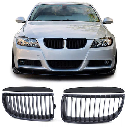 🔥Griglia del radiatore sportiva performance nera opaca per BMW Serie 3 E90 E91 05-08🔥