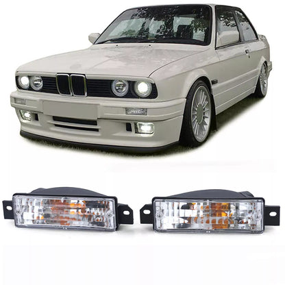 🔥Freccia in vetro trasparente bianco con luce di posizione e lampadine per BMW SERIE 3 E30🔥