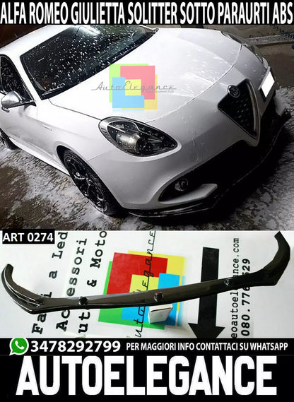 🥀0274 ALFA ROMEO GIULIETTA SPLITTER LIP SPOILER SOTTO PARAURTI ANTERIORE🥀
