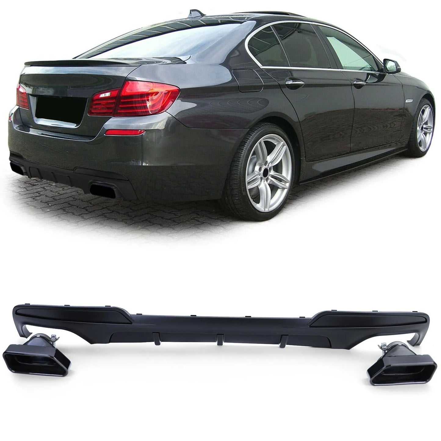 🔥Diffusore posteriore+terminali 550 Performance Nero Opaco perBMW F10 F11 535🔥