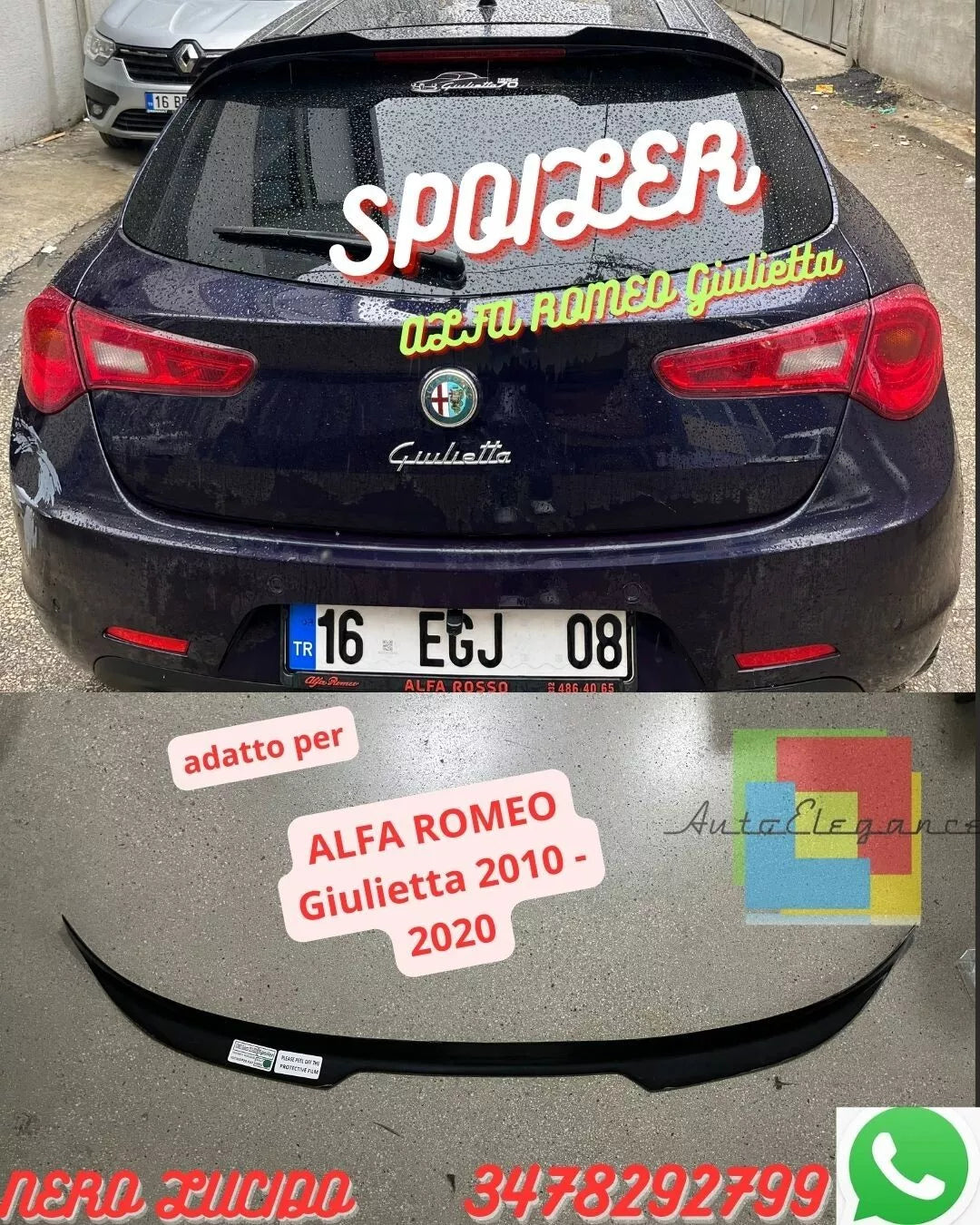 1850🔥🔥  Spoiler Tetto ADATTO PER ALFA ROMEO Giulietta 2010 - 2020🔥🔥