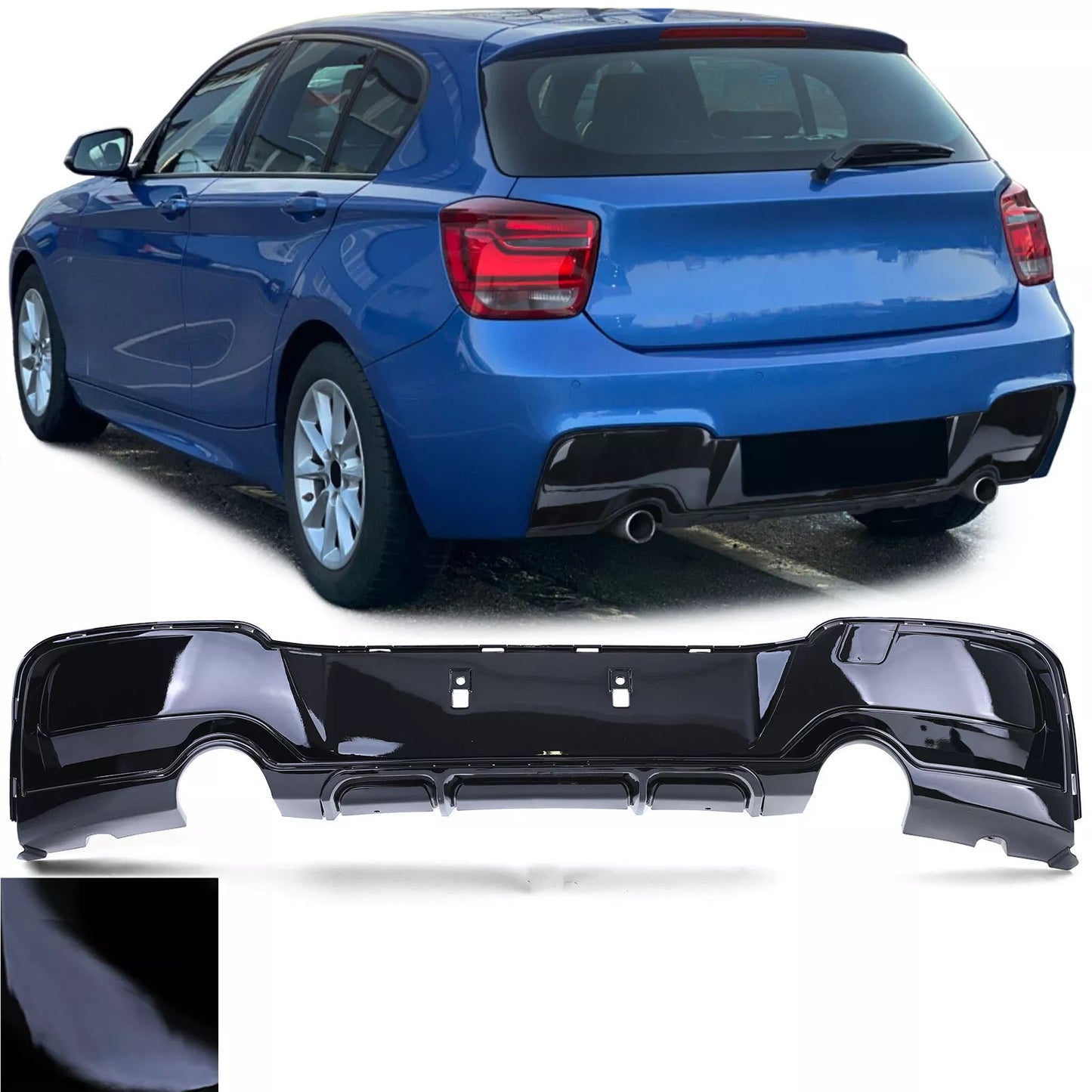 🔥 Diffusore posteriore sportivo performante lucido per serie 1 BMW F20 F21🔥