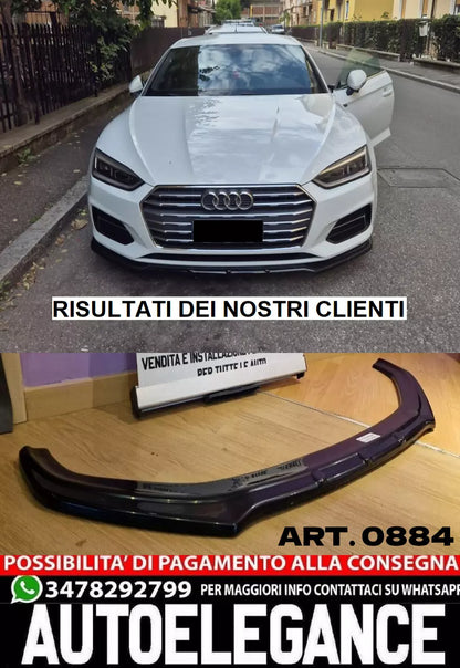 🌑0884 SPLITTER ADATTO PER AUDI A5 F5 2016-2019 SLINE S5 NERO LUCIDO🌑