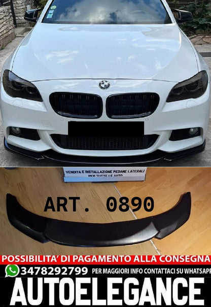 0890⭐SPLITTER SOTTO PARAURTI ANTERIORE BMW SERIE 5 F10 F11  ABS NERO LUCIDO MSP⭐