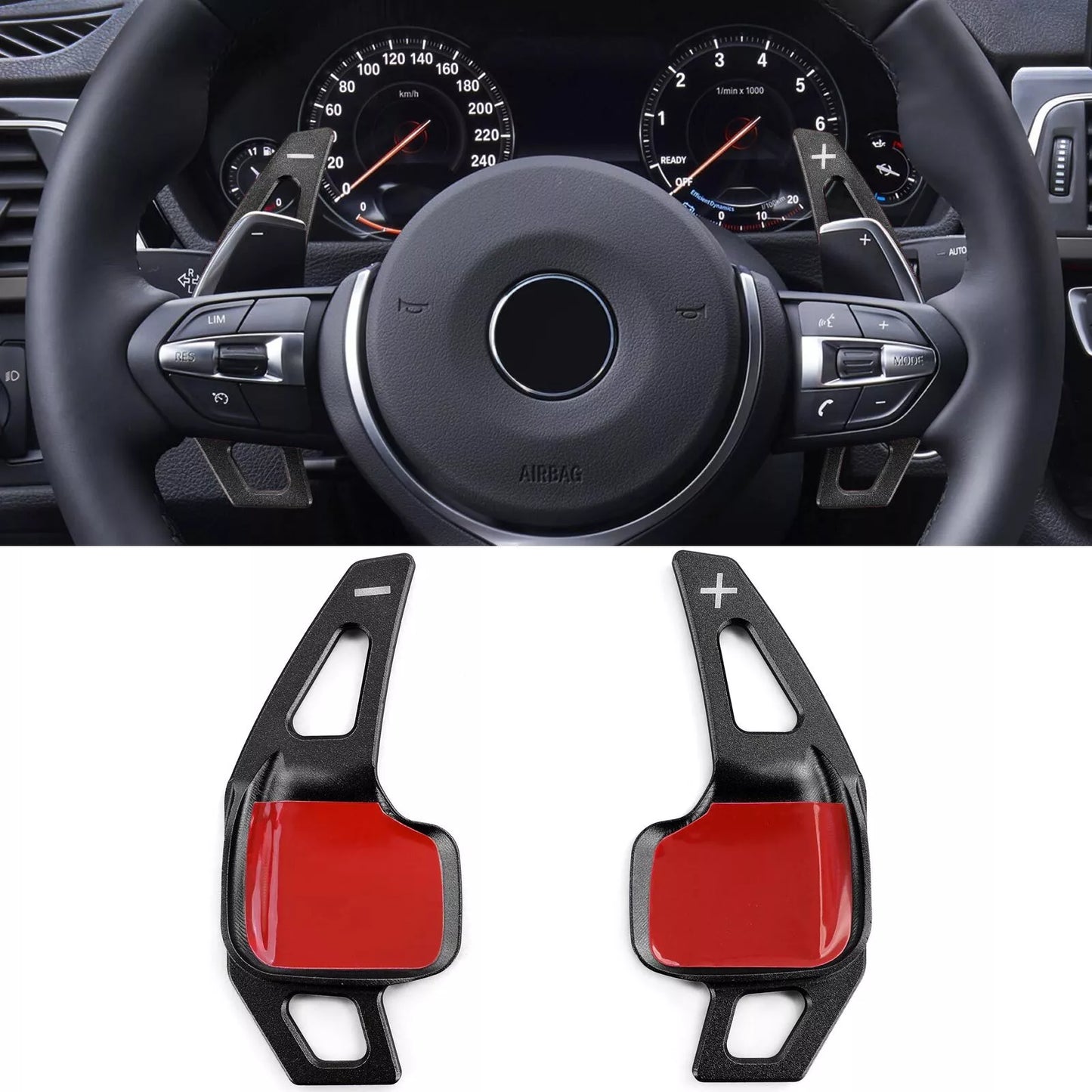 🔥Estensione paddle cambio in alluminio nero per BMW Serie 5 F10 F11 Serie 6 🔥