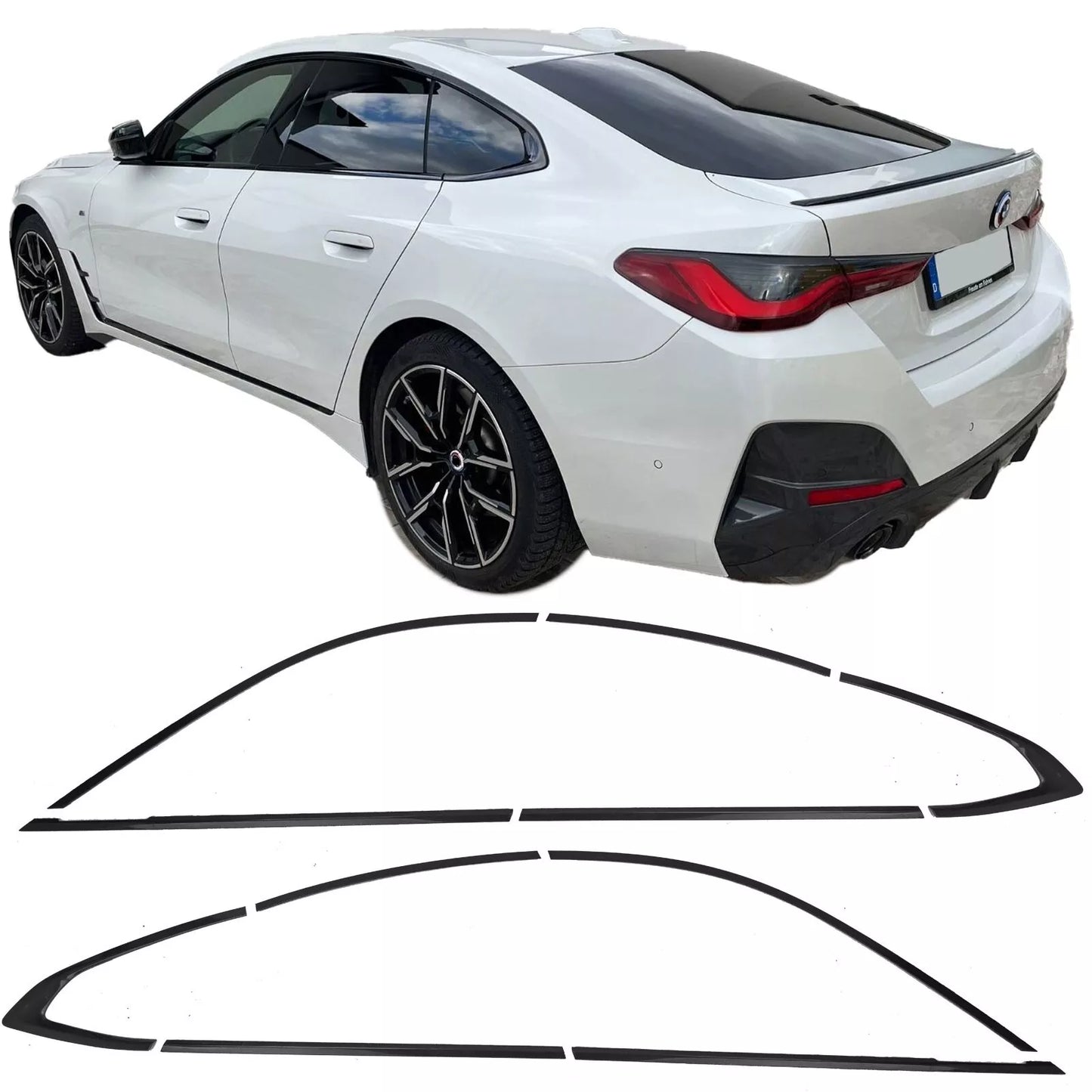 ⭐Copri fienstrini nero set di finiture BMW G26 Gran Coupe Serie 4 dal 2020⭐
