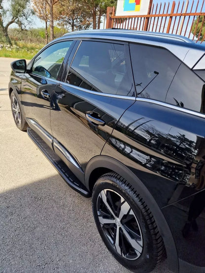 ⭐1002 PEDANE LATERALI PEUGEOT 3008 SOTTO PORTA ANTISCIVOLO NERE - NEW⭐