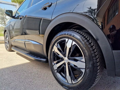 ⭐1002 PEDANE LATERALI PEUGEOT 3008 SOTTO PORTA ANTISCIVOLO NERE - NEW⭐
