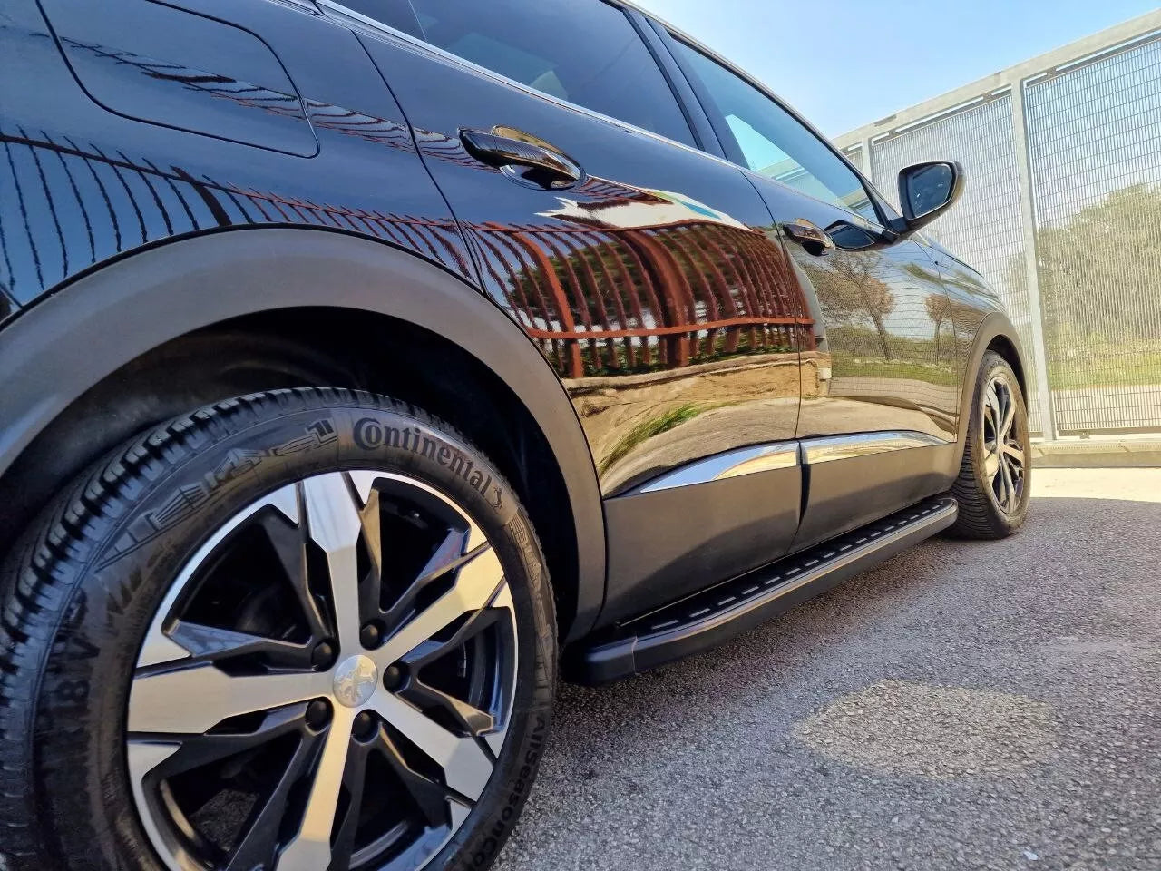⭐1002 PEDANE LATERALI PEUGEOT 3008 SOTTO PORTA ANTISCIVOLO NERE - NEW⭐