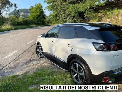 ⭐1002 PEDANE LATERALI PEUGEOT 3008 SOTTO PORTA ANTISCIVOLO NERE - NEW⭐