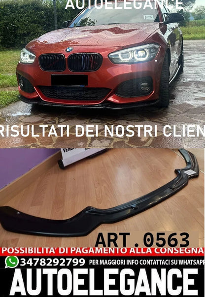 ⭐0563 SPLITTER ADATTO PER BMW SERIE 1 F20 F21 2015-2019 MSPORT LOOK NERO LUCIDO⭐