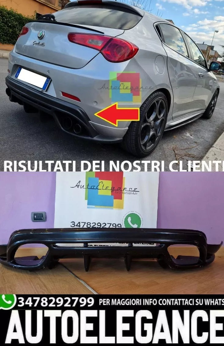 0405 ⭐DIFFUSORE POSTERIORE ADATTO PER ALFA ROMEO GIULIETTA NERO LUCIDO⭐