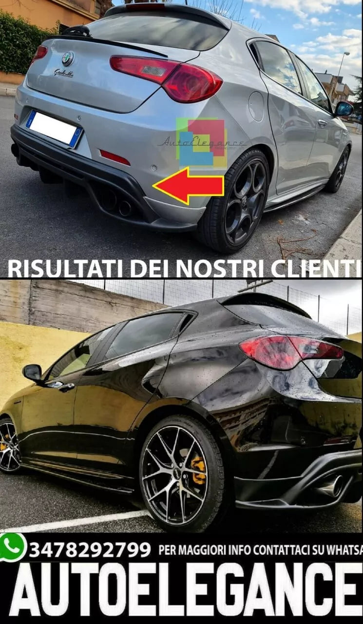 0405 ⭐DIFFUSORE POSTERIORE ADATTO PER ALFA ROMEO GIULIETTA NERO LUCIDO⭐