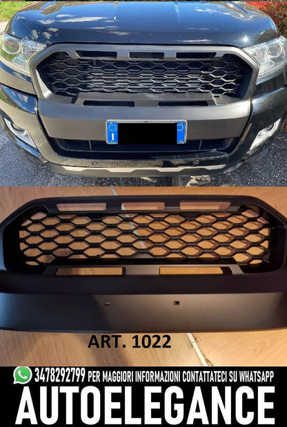 1022 FRONT GRILLE FOR FORD RANGER T6 15-21 SPORTS LOOK ABS HONEYCOMB 