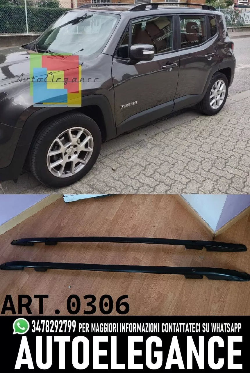⭐0306 BARRE SUL TETTO PER JEEP RENEGADE 2014 - 23 MANCORRENTI NERO PORTAPACCHI⭐
